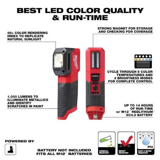 Milwaukee 2127-20 M12 Paint and Detailing Color Match Light-Tool Only - Image 2