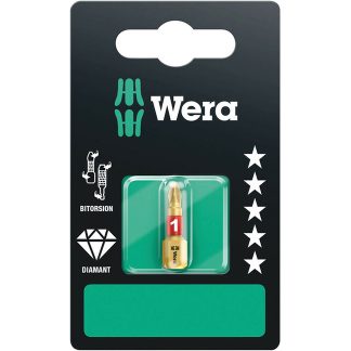 Wera 073332 851/1 BDC SB SiS Phillips PH1 x 1" Bi-Torsion Diamond Coated Driver Bit 1pk Carded