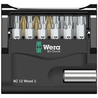 Wera 136388 Carded Bit Check Wood 3 with 11 Driver Bits and 1 Bit Holder