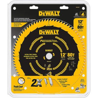DeWalt DW3232PT Precision Trim 12" 80T ATB Crosscutting Miter Saw Blade