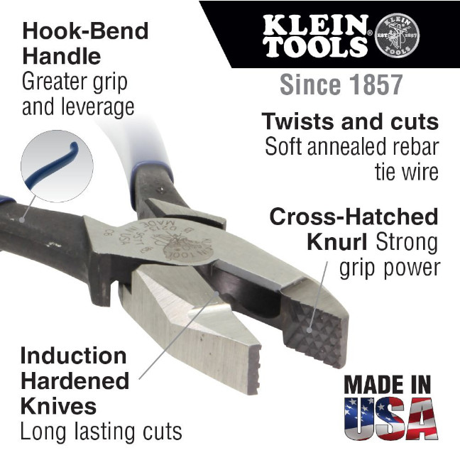 Klein D2000-7CST 9" Ironworker's Heavy-Duty Cutting Pliers - Image 2
