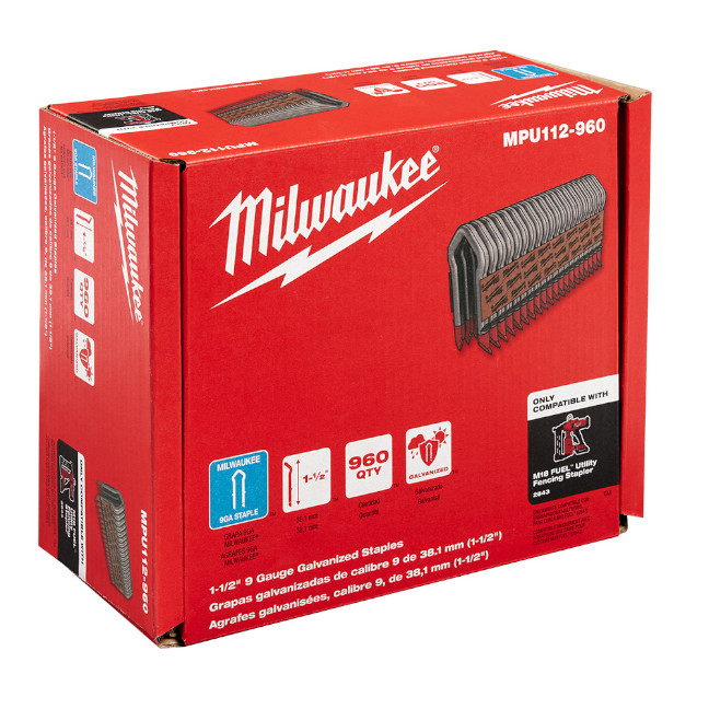 Milwaukee MPU112-960 1-1/2" 9G Galvanized Staples