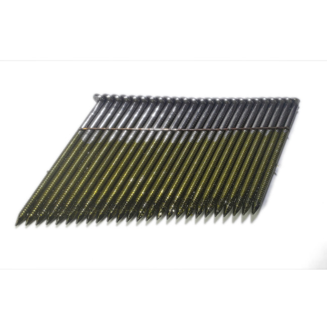 S214R113-28D 28 Degree 2-1/4" x .113 Ring Shank Clipped Head Wire Strip Nail