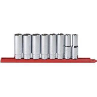 GearWrench 80705 1/2" Drive 6 Point Deep SAE Socket Set 8-Piece