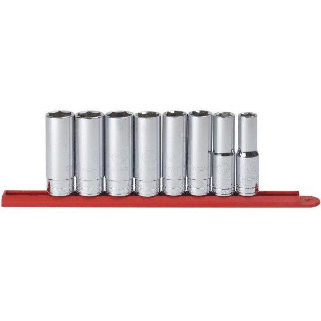 GearWrench 80705 1/2" Drive 6 Point Deep SAE Socket Set 8-Piece