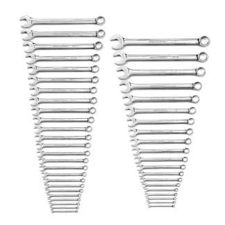 GearWrench 81919 2 Point Long Pattern Combination SAE/Metric Wrench Set 44-Piece