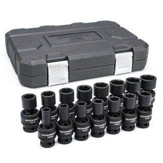 GearWrench 84939N 1/2" Drive 6 Point Standard Universal Impact Metric Socket Set 15-Piece