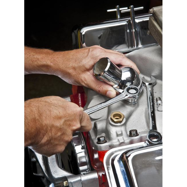 GearWrench 9602N 72-Tooth 12 Point Reversible Ratcheting Combination Metric Wrench Set 16-Piece - Image 2