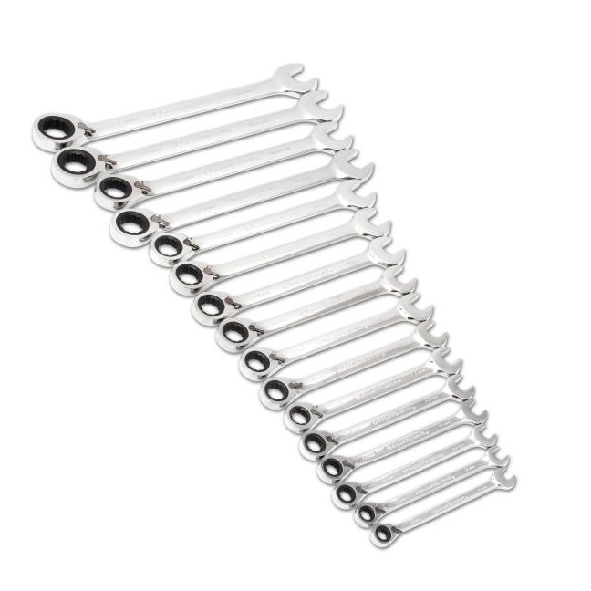 GearWrench 9602N 72-Tooth 12 Point Reversible Ratcheting Combination Metric Wrench Set 16-Piece