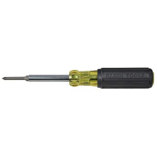 Klein 32560 Multi-Bit Screwdriver / Nut Driver, 6-in-1, Extended Reach, Ph, Sl, Sq