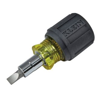 Klein 32561 Multi-Bit Screwdriver / Nut Driver, 6-in-1, Stubby, Ph, Sl Bits