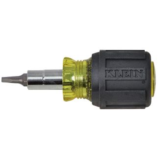 Klein 32562 Multi-Bit Screwdriver / Nut Driver, 6-in-1, Stubby, Ph, Sl, Sq Bits