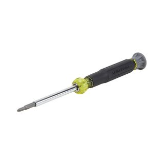 Klein 32581 Multi-Bit Electronics Screwdriver, 4-in-1, Phillips, Slotted Bits