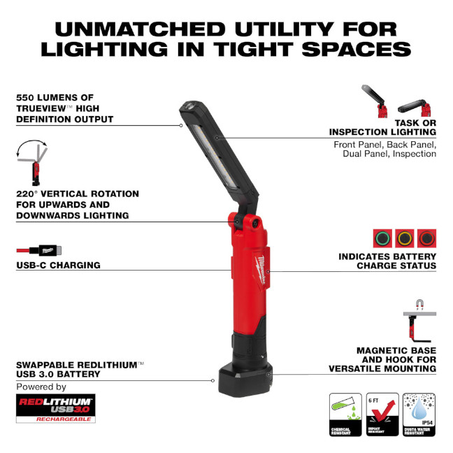 Milwaukee 2128-21 REDLITHIUM USB Stick Light - Image 2