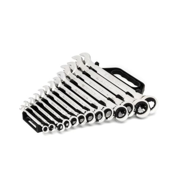 GearWrench 9312 72-Tooth 12 Point Ratcheting Combination SAE Wrench Set 13-Piece - Image 2