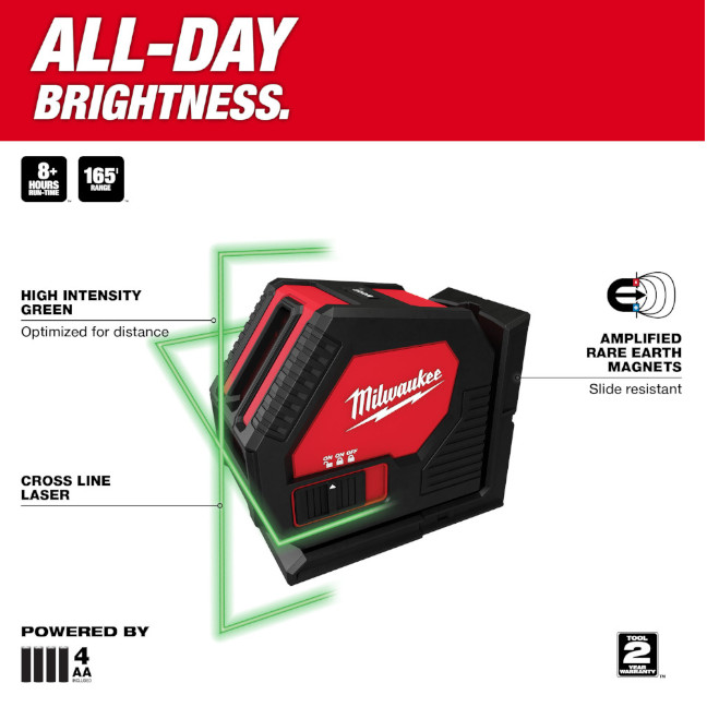 Milwaukee 3421 Green Cross Line Laser - Image 2