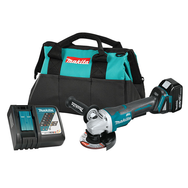 Makita DGA508RTX2 18V 5" Cordless Angle Grinder with Brushless Motor Kit