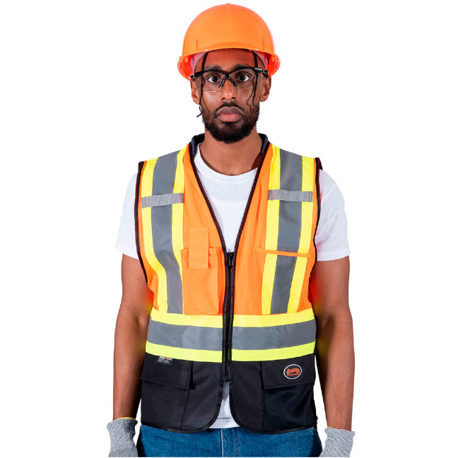 Pioneer 6894 V1024950 Hi-Viz Bi-Colour Mesh Back Safety Vest-Orange