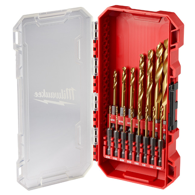 Milwaukee 48-89-4670 SHOCKWAVE Impact DUTY RED HELIX Titanium Drill Bit Set 15-Piece