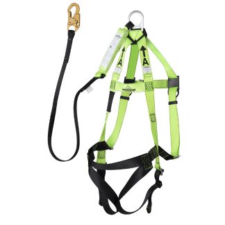 Peakworks V8252434 FBH-10000A5440-4 4FT Harness/Lanyard Integral Combo (110-220lb capacity)