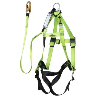 Peakworks V8252444 FBH-10000A6440-4 4FT Harness/Lanyard Integral Combo (200-350lb capacity)