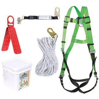 Peakworks V8257065 RK8-50 50FT Grommeted Leg Roofer's Kit - Reusable Bracket - ADP Rope Grab - SP Lanyard