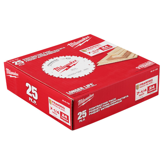 Milwaukee 48-40-1720 7-1/4" 24T Framing Blade 25-Pack