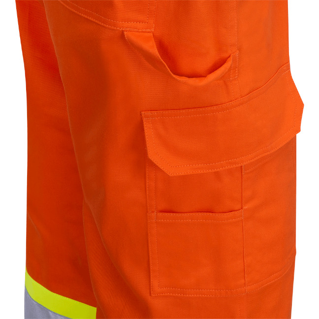 Pioneer 4462 V2120250 Hi-Viz 100% Cotton Bright Cargo Safety Pants-Orange - Image 3