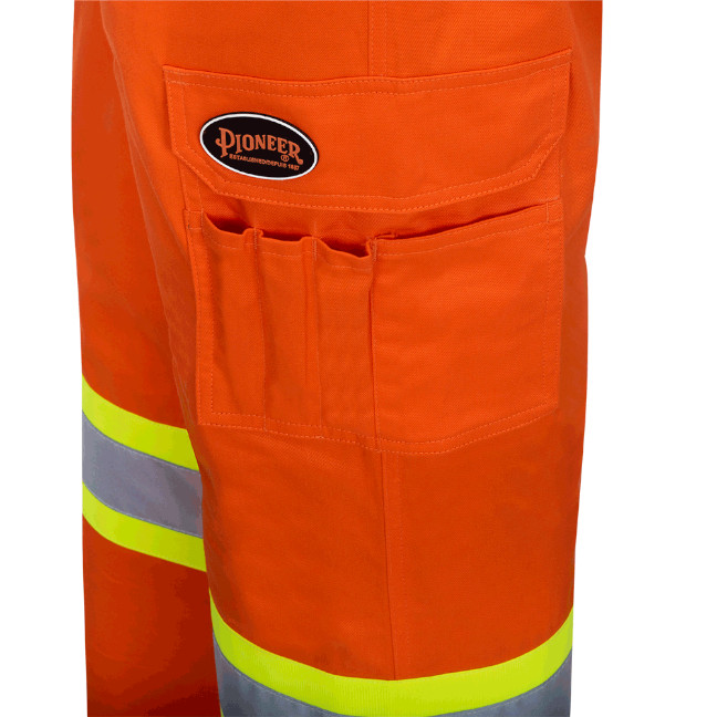 Pioneer 4462 V2120250 Hi-Viz 100% Cotton Bright Cargo Safety Pants-Orange