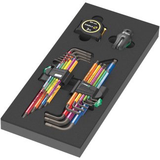 Wera 150140 9740 Foam Insert with L-key Set 1 and Stabila Tape Measure, 20-Piece