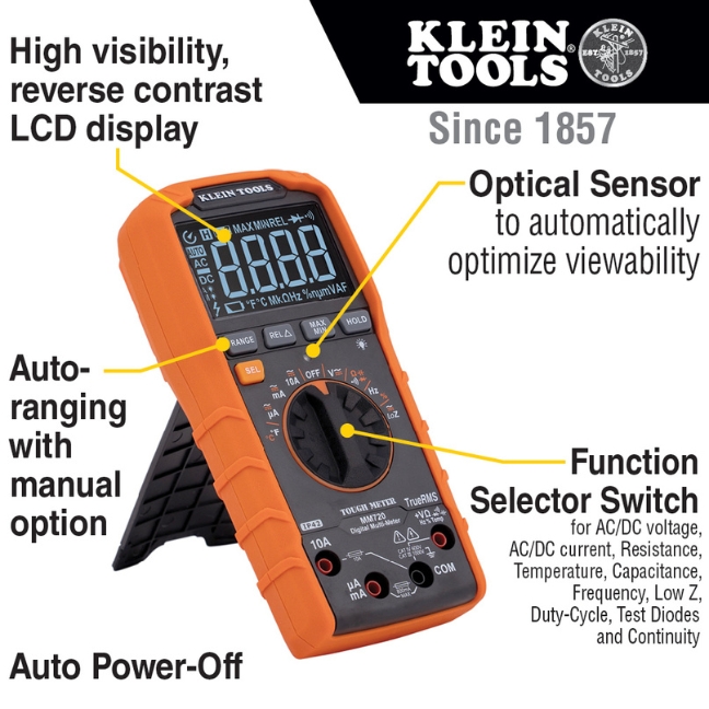 Klein MM720 1000V Low Impedance TRMS Auto-Ranging Digital Multimeter - Image 2