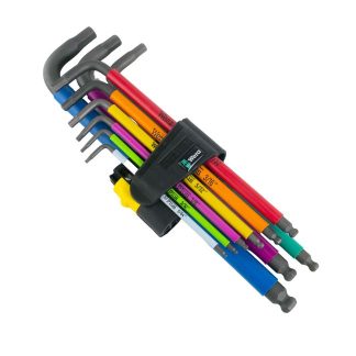 Wera 022640 950 SPKL/9 SZ Multicolor Hex + Ball End Hex SAE L-key Clip Set