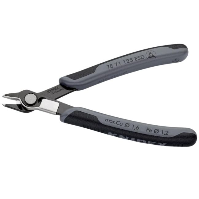 Knipex 7871125ESD 5" (125mm) Electronics SUPER KNIPS with Lead Catcher - ESD - 62HRC