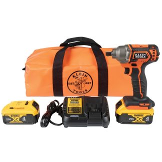 Klein BAT20CW1 1/2" Drive Impact Wrench with Detent Pin 4.0AH Kit
