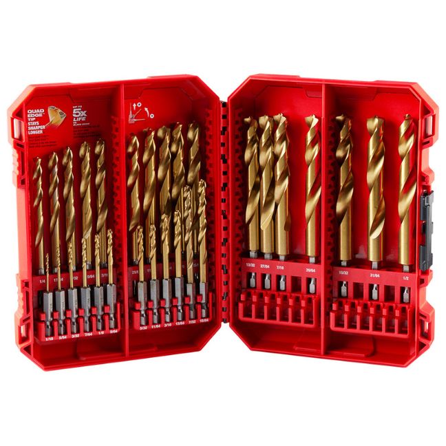 Milwaukee 48-89-4672 SHOCKWAVE IMPACT DUTY RED HELIX Titanium Drill Bit Set 29-Piece