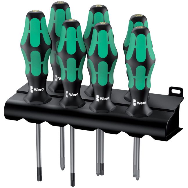 Wera 320540 335/350/367/7 Kraftform Plus Lasertip Screwdriver Set and Rack