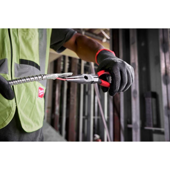 Milwaukee MT505 USA Made 8" Long Nosed Dipped Grip Pliers - Image 3