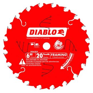 Diablo D0620X 6" x 20T Framing Saw Blade for Porter Cable Saw Boss