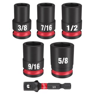 Milwaukee 49-66-7035 SHOCKWAVE Impact Duty 3/8" Drive SAE Standard Socket Set 6-Piece