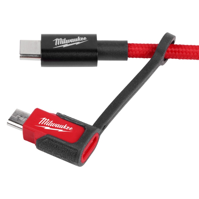 Milwaukee 48-59-1209 3ft USB-C and 2.1A Wall Charger with Micro USB Adaptor - Image 3