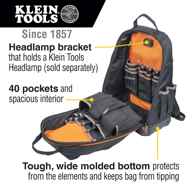 Klein 62800BP TRADESMAN PRO XL Tool Bag Backpack - Image 2