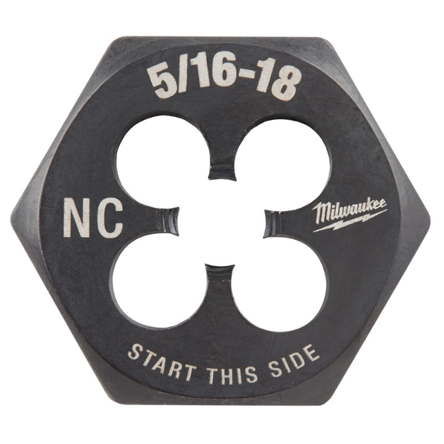 Milwaukee 49-57-5342 5/16"-18 NC 1" Hex Threading Die