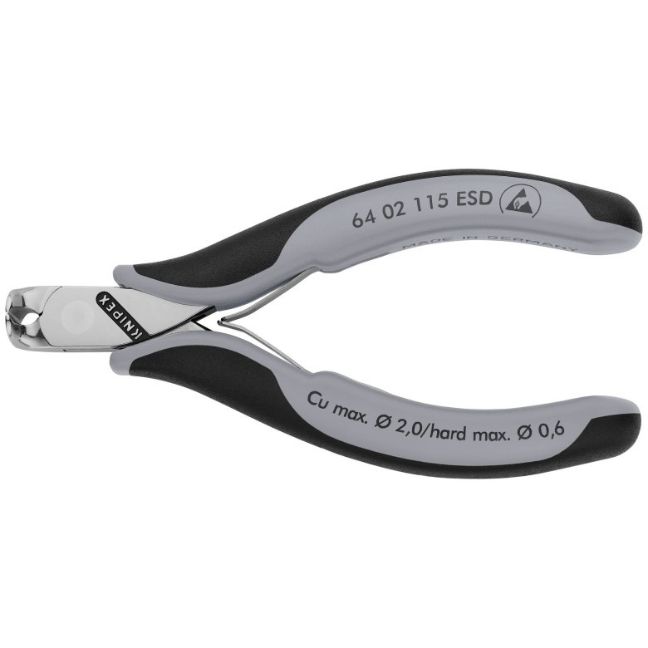 Knipex 6402115ESD 4-1/2" (115mm) Electronics End Cutting Nippers - ESD