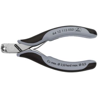 Knipex 6412115ESD 4-1/2" (115mm) Electronics End Cutting Nippers - ESD