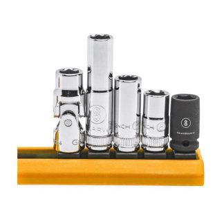 GearWrench 80102 1/4" Drive 6-Point 8mm Socket Set 5-Piece