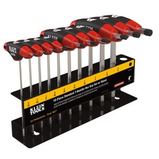 Klein JTH410E 4" SAE T-Handle Hex Key Set 10-Piece