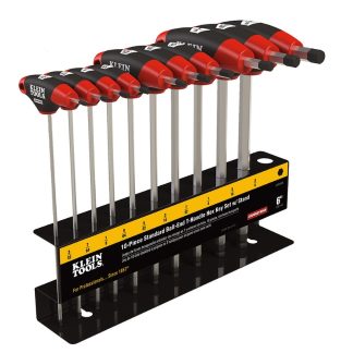 Klein JTH610EB 6" SAE T-Handle Ball-End Hex Key Set 10-Piece