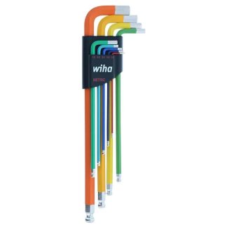Wiha 66980 Colour Coded Ball End Metric Hex L-Key Set
