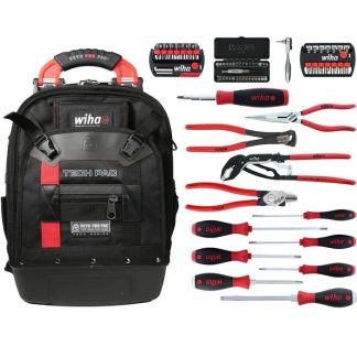 Wiha 91862 REDSTRIPE TECH PAC Contractor Tool Kit 63-Piece