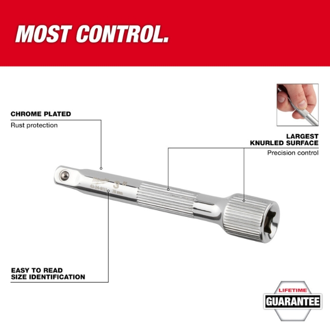 Milwaukee 48-22-9340 1/4” Drive Extension Set 4-Piece - Image 2